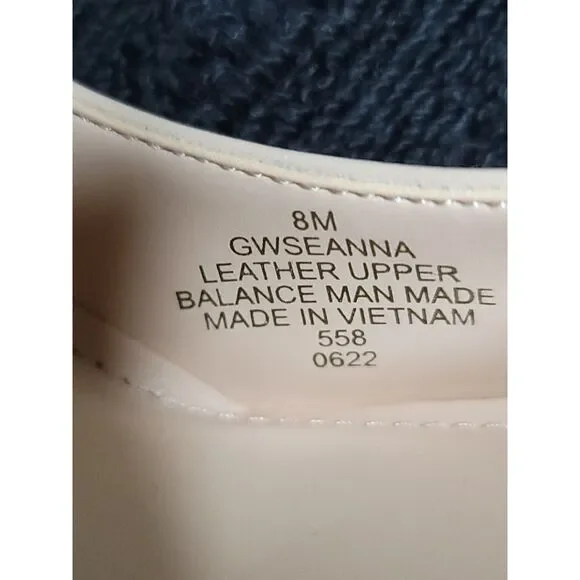 Guess Genuine Leather 3 Beige Heels with Metal Accents